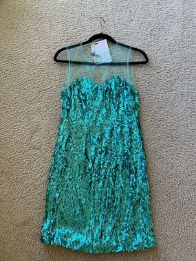 Camilla Turquoise Sequin Party Dress